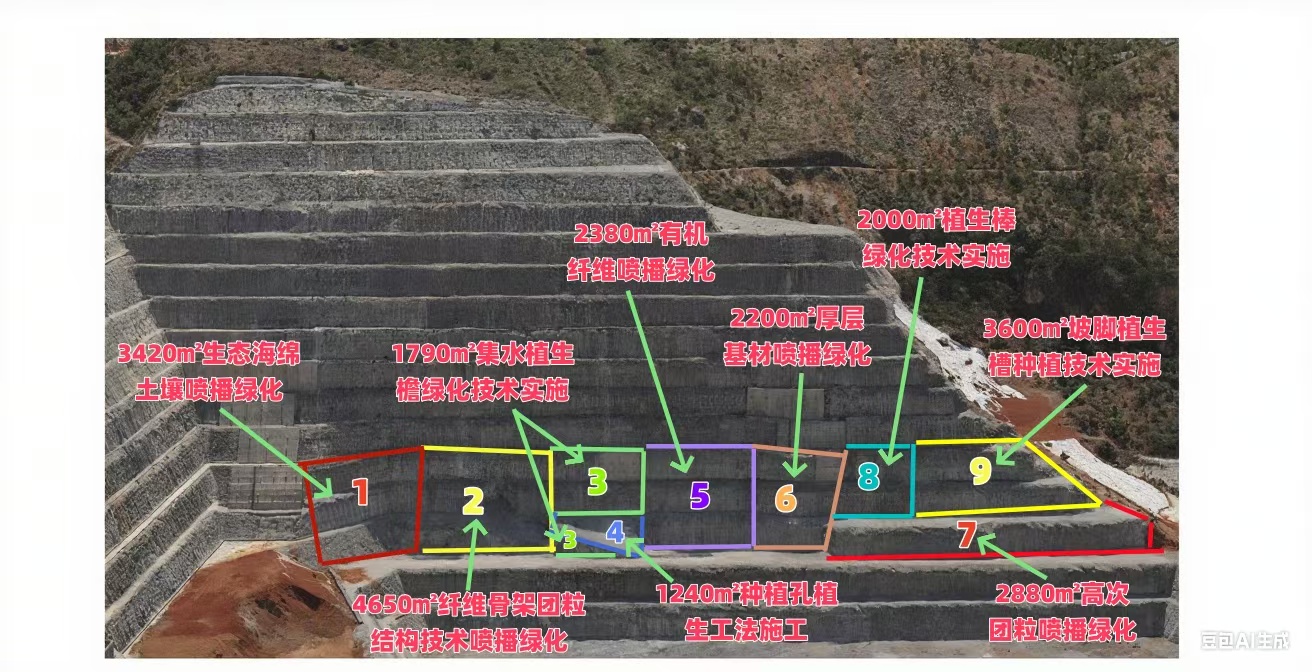 景绣生态白鹤滩旱谷地施工：集水植生檐破解干旱地区边坡绿化难题