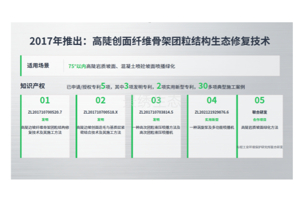 高陡岩质边坡绿化施工方案｜纤维骨架团粒结构生态修复技术
